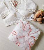 White Color Pearl Handwork Embroidery CutDana Work Organza Tabby Saree