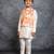Boys silk kurta pant with multicolour digital printed jacket