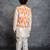 Boys silk kurta pant with multicolour digital printed jacket