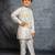 Boys kurta pant with digital printed sky blue jacket