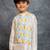 Boys kurta pant with digital printed sky blue jacket