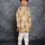 Boys soft cotton digital printed yellow kurta with banglori silk pant