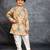 Boys soft cotton digital printed yellow kurta with banglori silk pant