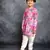 Boys soft cotton digital printed pink kurta with banglori silk pant