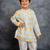 Boys cotton linen digital printed multicolor kurta with pant