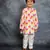 Boys cotton linen digital printed multicolored kurta with pant