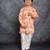 Boys multicolored cotton linen digital printed kurta with pant