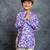 Boys cotton linen digital printed purple kurta with pant