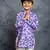 Boys cotton linen digital printed purple kurta with pant