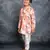 Boys cotton linen digital printed rust kurta with pant