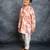 Boys cotton linen digital printed rust kurta with pant