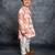 Boys cotton linen digital printed rust kurta with pant