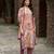 Mauve silk crepe floral printed straight kurta with comfort fitting pant & printed dupatta