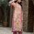 Mauve silk crepe floral printed straight kurta with comfort fitting pant & printed dupatta