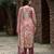 Mauve silk crepe floral printed straight kurta with comfort fitting pant & printed dupatta