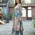 Sea green silk crepe floral printed straight kurta with comfort fitting pant & printed dupatta