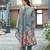 Sea green silk crepe floral printed straight kurta with comfort fitting pant & printed dupatta