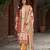 Multicolor silk crepe geometric printed straight kurta with comfort fitting pant & printed dupatta