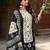 Black silk crepe floral printed straight kurta with comfort fitting pant & printed dupatta