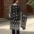 Black silk crepe floral printed straight kurta with comfort fitting pant & printed dupatta