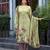 Green silk crepe floral printed straight kurta with comfort fitting pant & printed dupatta