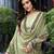 Green silk crepe floral printed straight kurta with comfort fitting pant & printed dupatta