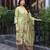 Green silk crepe floral printed straight kurta with comfort fitting pant & printed dupatta