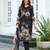 Black organza floral printed straight kurta with comfort fitting pant & printed dupatta