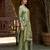 Olive green pure ho organza floral printed straight kurta with comfort fitting pant & printed dupatta