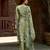 Olive green pure ho organza floral printed straight kurta with comfort fitting pant & printed dupatta