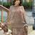 Brown pure ho organza floral printed straight kurta with comfort fitting pant & printed dupatta