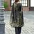 Black pure ho organza floral printed straight kurta with comfort fitting pant & printed dupatta