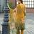 Mustard pure ho organza floral printed straight kurta with comfort fitting pant & printed dupatta