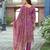 Magenta pure ho organza floral printed straight kurta with comfort fitting pant & printed dupatta
