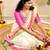 White-green-pink-cotton-saree-without blouse piece