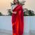 Red-bengal-cotton-saree-without blouse piece