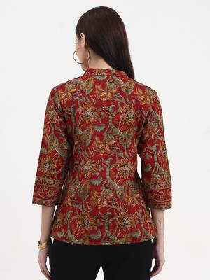red cotton shirt style top 3