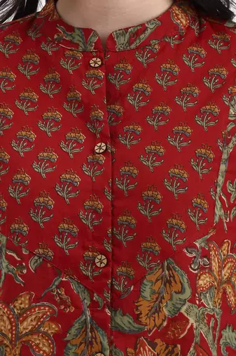red cotton shirt style top