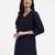 navy blue cotton straight peplum top