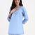 sky blue cotton straight peplum top