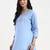 sky blue cotton straight peplum top