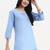 sky blue cotton straight peplum top