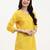yellow cotton straight peplum top