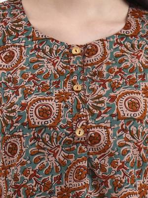 brown and turquoise blue cotton sleeveless crop top 4