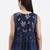 cotton navy blue patch work top