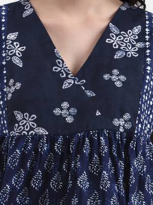 cotton navy blue patch work top 4