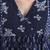 cotton navy blue patch work top