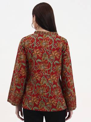 red and green cotton straight top 3