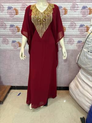  Maroon Designer Stitched Kaftan with Golden Hand Embroidery Royal Party & Festive Wear 1