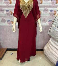 Maroon Designer Stitched Kaftan with Golden Hand Embroidery Royal Party & Festive Wear